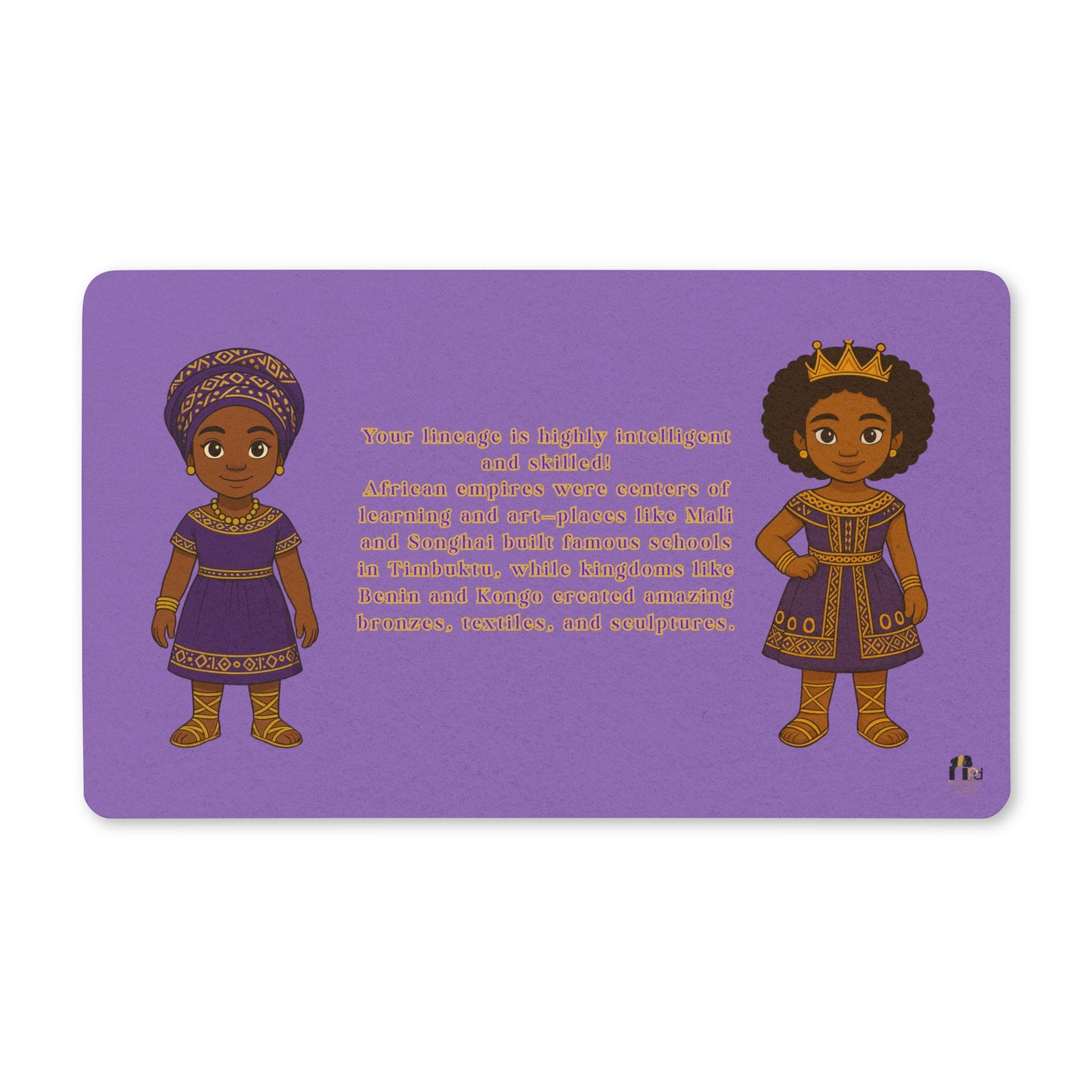 Afro Queen Doormat — Purple & Gold Welcome Mat