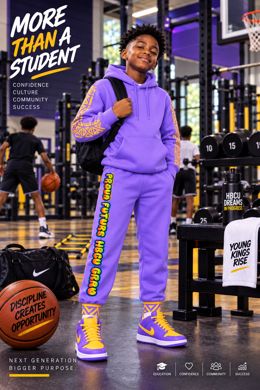 HBCU Unisex Graffiti Joggers in Lavender