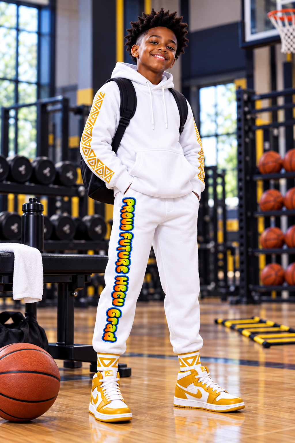 Design Children’s Drawstring Cuffed Sweatpants With Side Pockets
