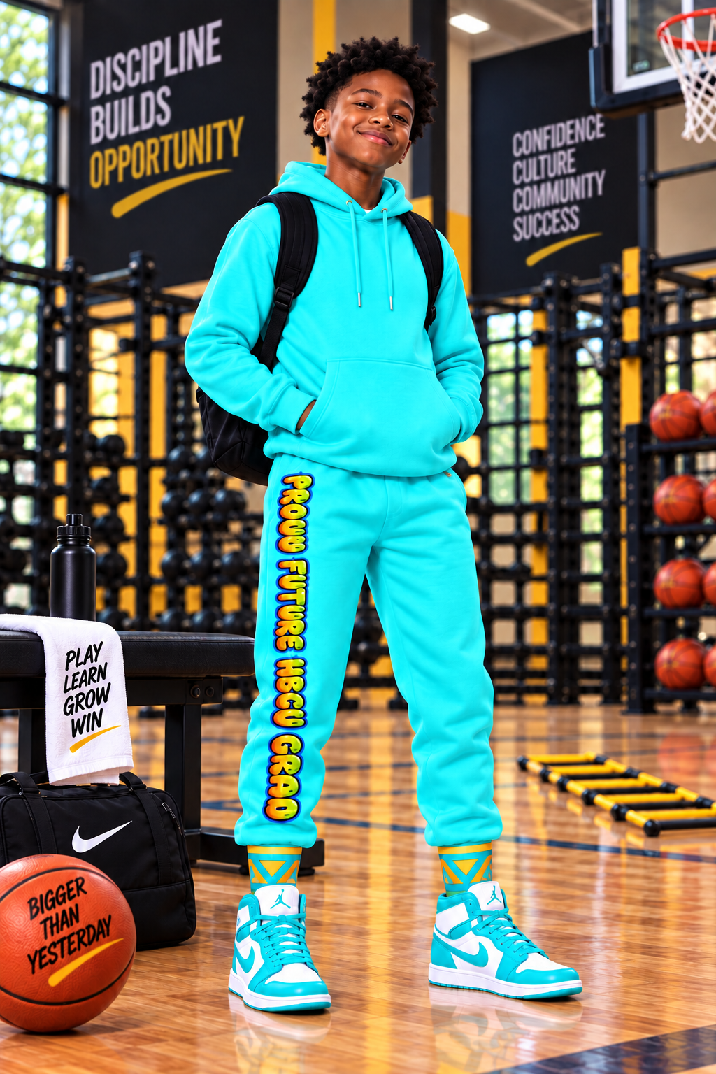 HBCU Unisex Graffiti Joggers in Teal