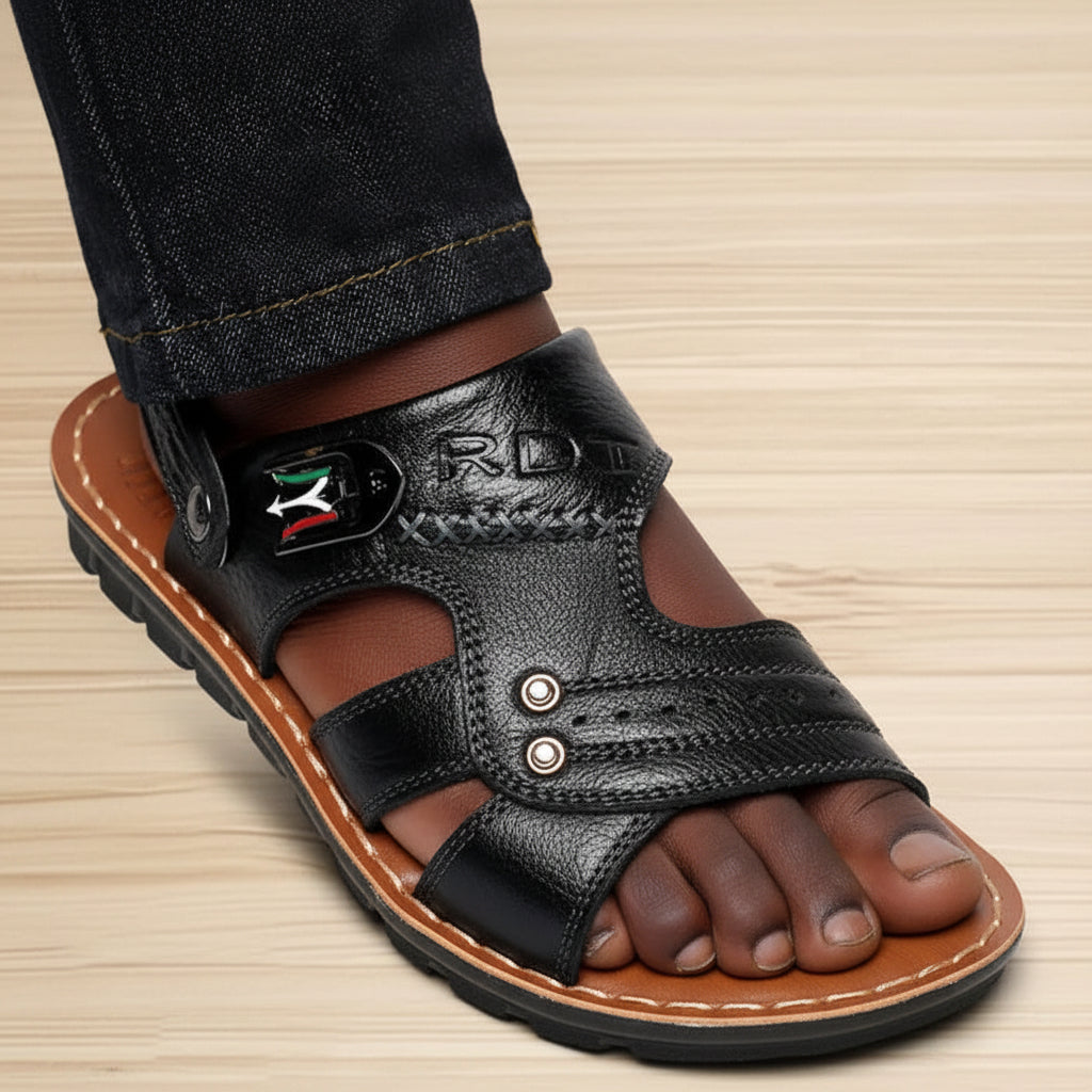 Men's 2-in-1 Genuine Cowhide Leather Sandals