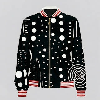 Ancestral Rhythms Unisex Varsity Jacket in Black/Black and Black/Red