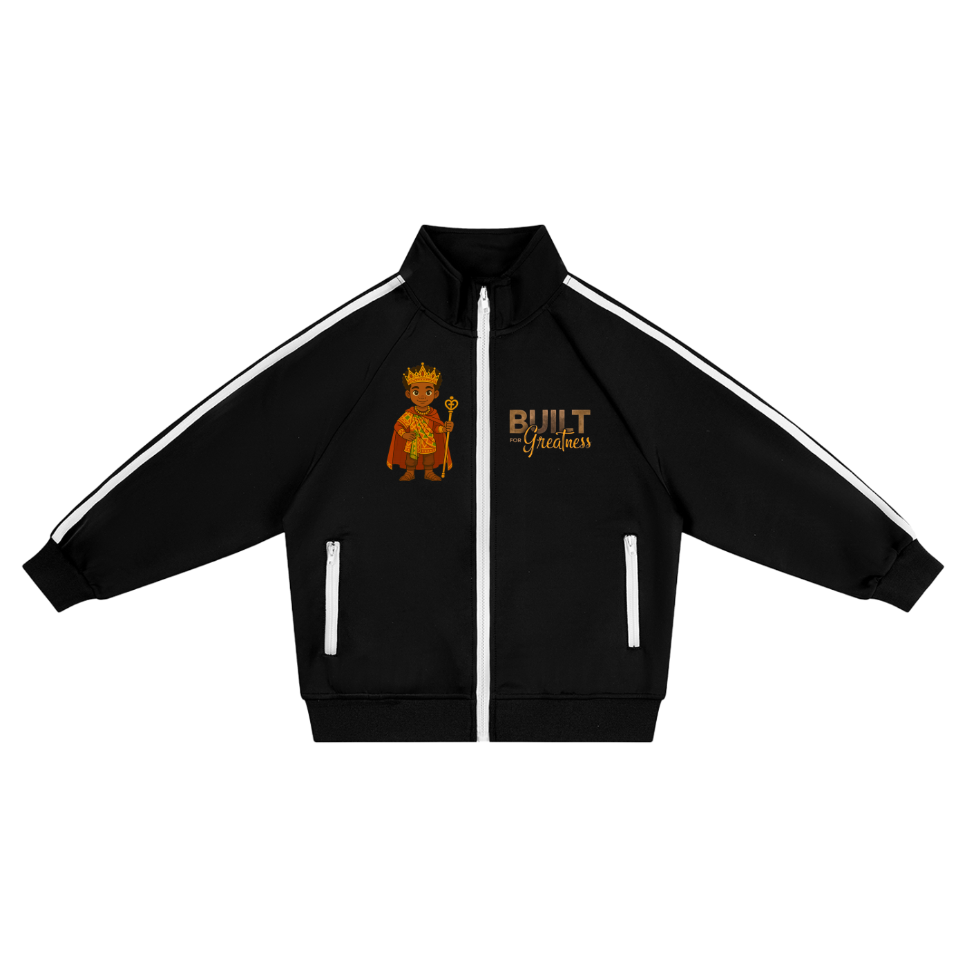 "Built for Greatness" Zip-Up Track Jacket for Boys