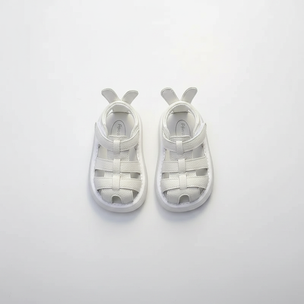 Girls Soft Leather Sport Sandals – Hook & Loop Closure