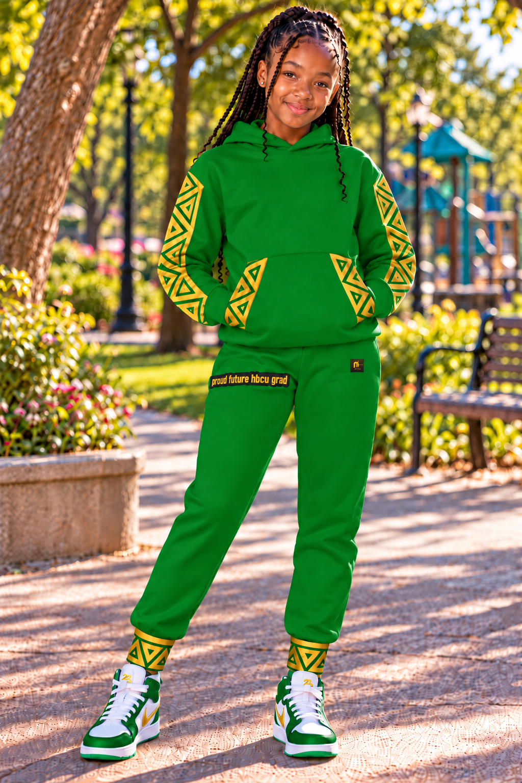 Proud Future HBCU Unisex Graffiti Joggers in Green
