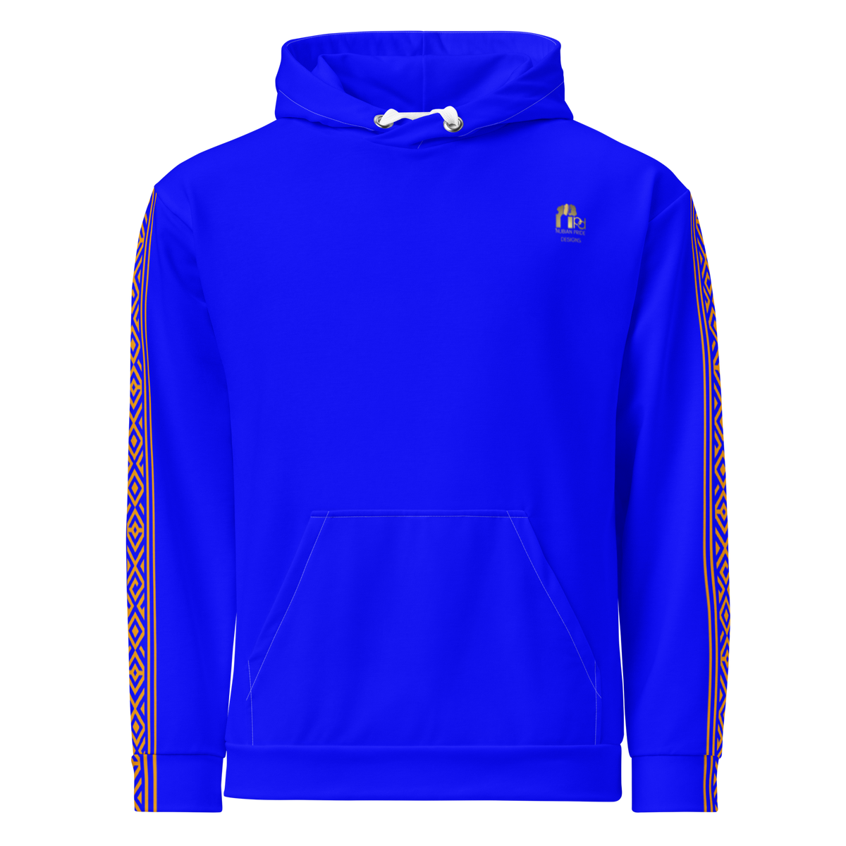 Nubian Pride Tribal Youth Unisex Hoodie in Neon Blue