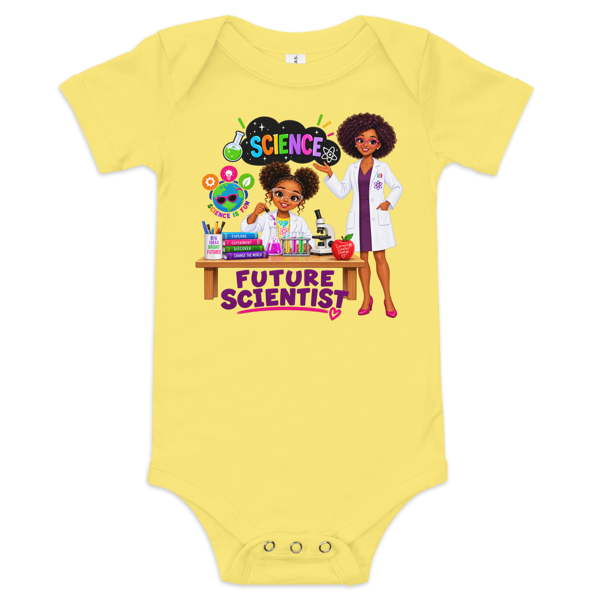 Future Scientist Baby Short Sleeve Onesie for Girls