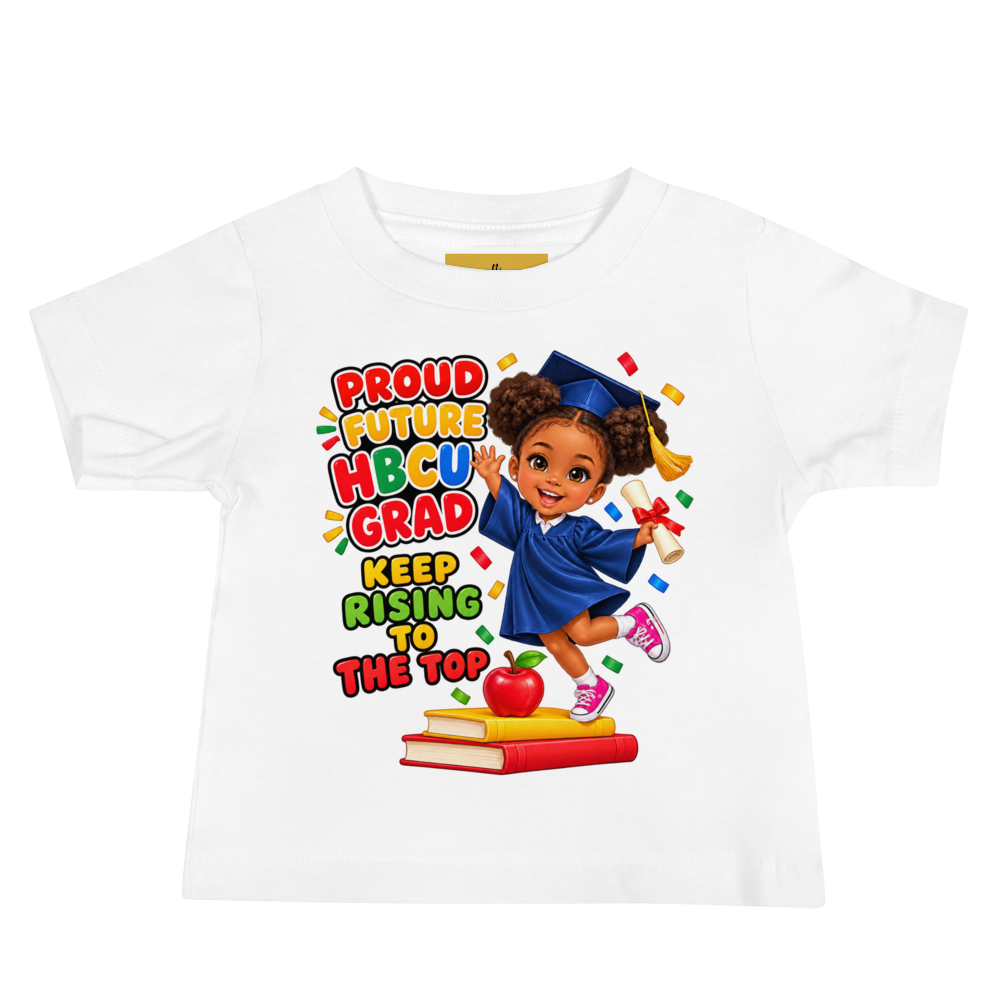 Future HBCU Graduate "Keep Rising" Short Sleeve Baby Jersey Tee for Girls