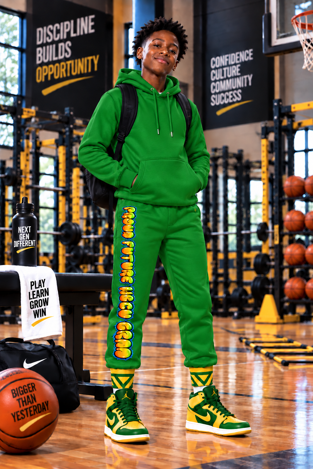 HBCU Unisex Graffiti Joggers in Green