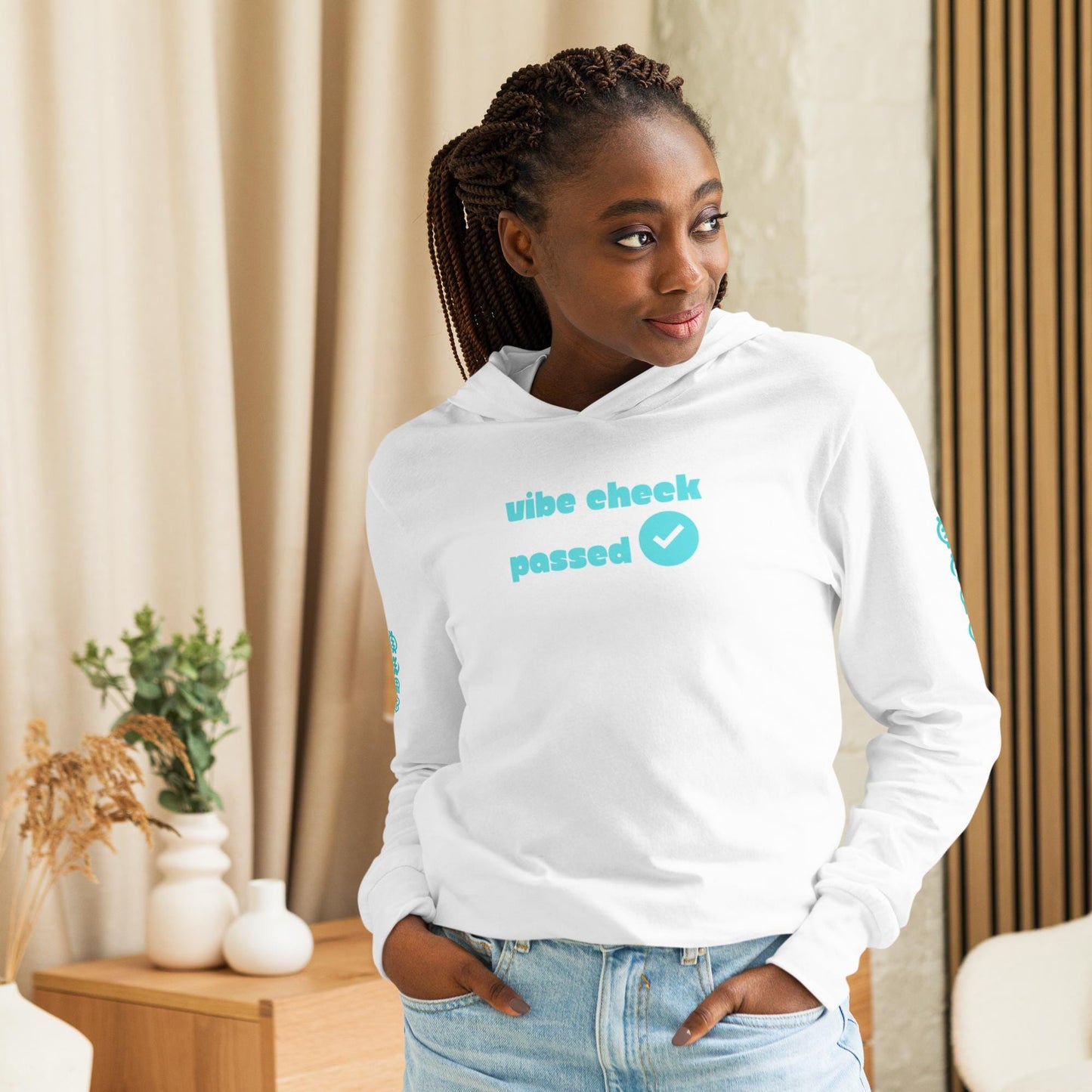 Check the Vibe Unisex Hooded Long Sleeve Tee
