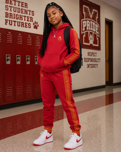 Nubian Pride Red & Gold Tribal Unisex Joggers