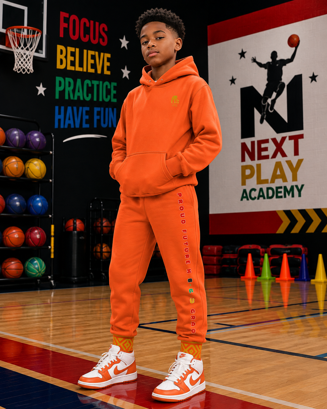 Future Legacy – Proud HBCU Grad Unisex Youth Joggers in Tangerine