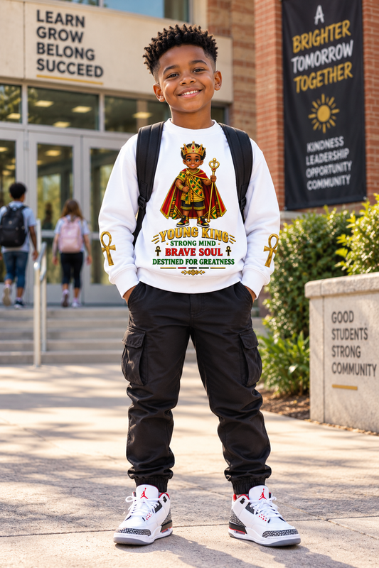 Young King Sweatshirt for Boys in White