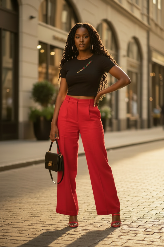 Pan African Ankh Crop Top