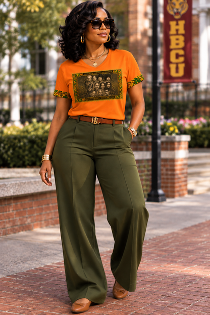 Honoring Our Roots Crew Tee in Orange for Women