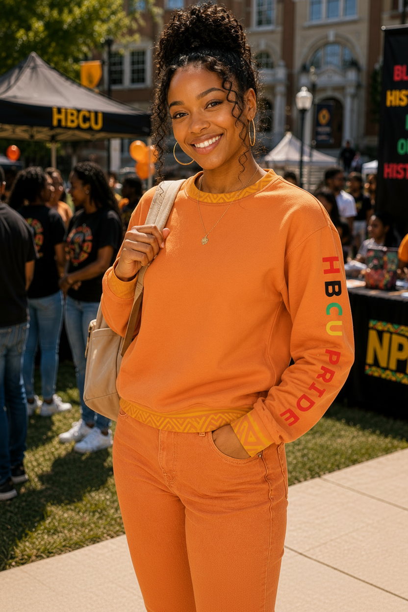 HBCU Pride Adult Unisex Sweatshirt in Peach