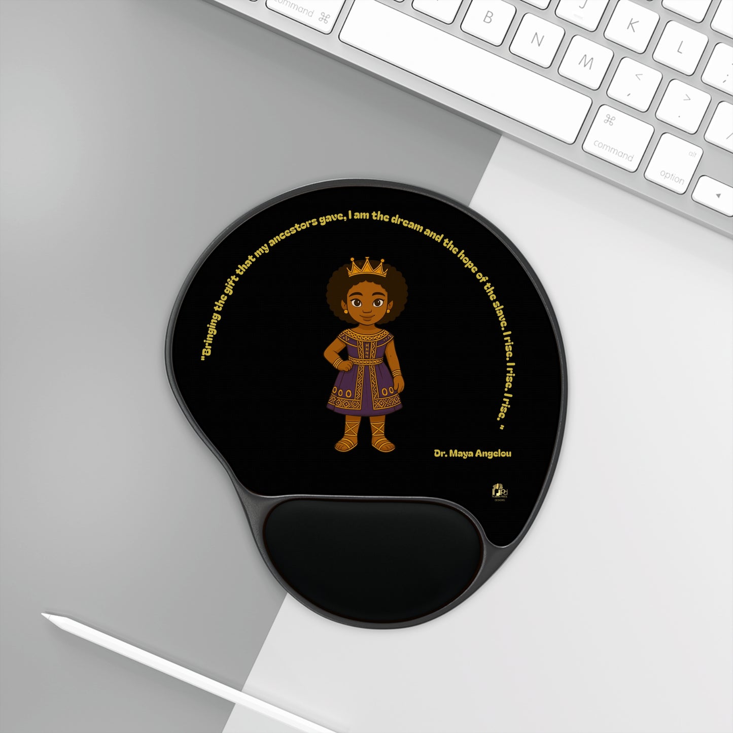 Mouse Pad — 'Carry Yourself Like Royalty' Black Queen Ergonomic Wrist Rest