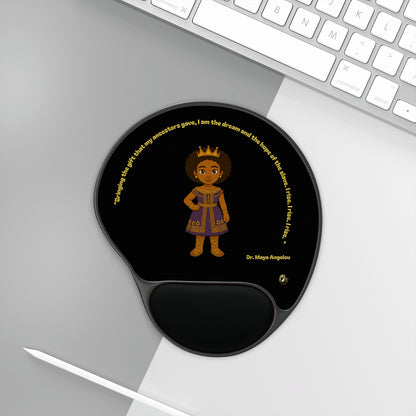 Mouse Pad — 'Carry Yourself Like Royalty' Black Queen Ergonomic Wrist Rest