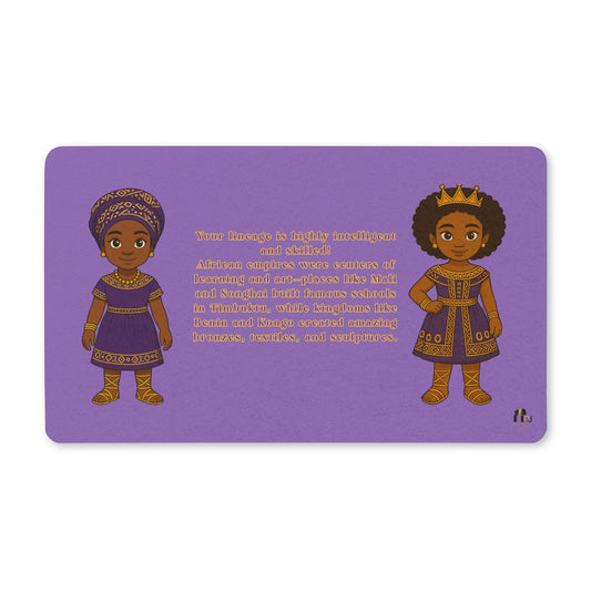 Afro Queen Doormat — Purple & Gold Welcome Mat