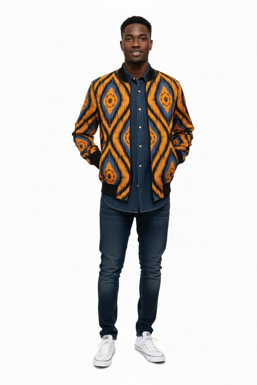 Boho Ikat Unisex Bomber Jacket