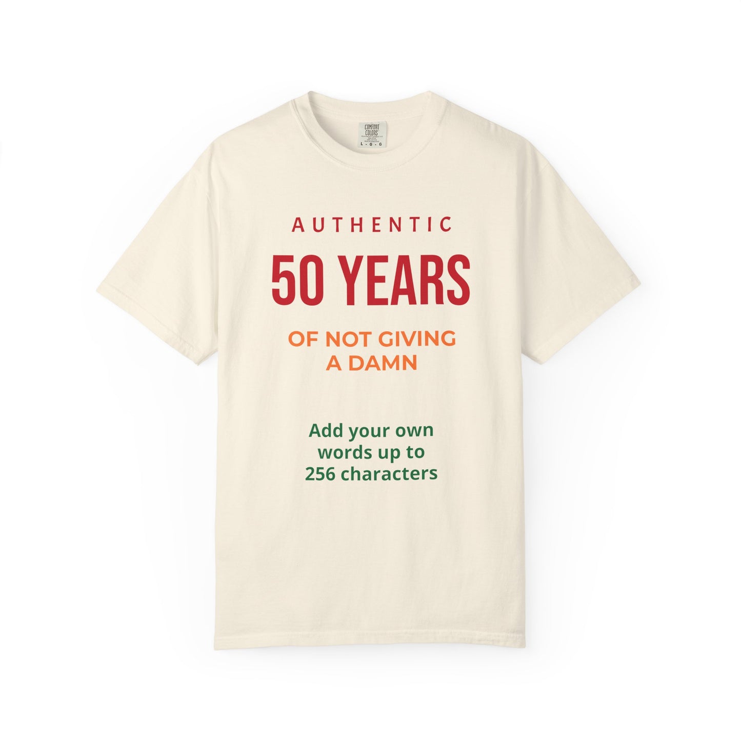 "Authentic 50 Years"  — "Print it your way" Personalized Graphic Tee