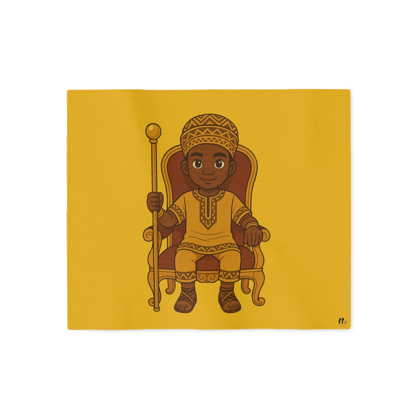 Kids' Royal Prince Sweatshirt Blanket — Cozy Brown Throw with Crowned Prince Design