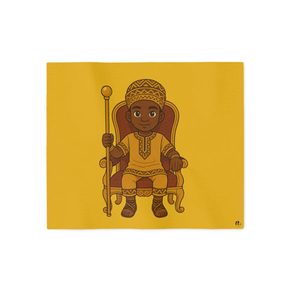 Kids' Royal Prince Sweatshirt Blanket — Cozy Brown Throw with Crowned Prince Design