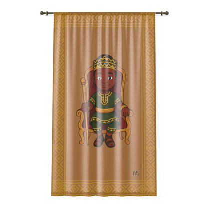 Prince Royalty Sheer Curtain – Bold Earth-Tone & Gold Window Panel