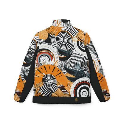 Tribal Sunburst – African Heritage Collage Puffer for Women