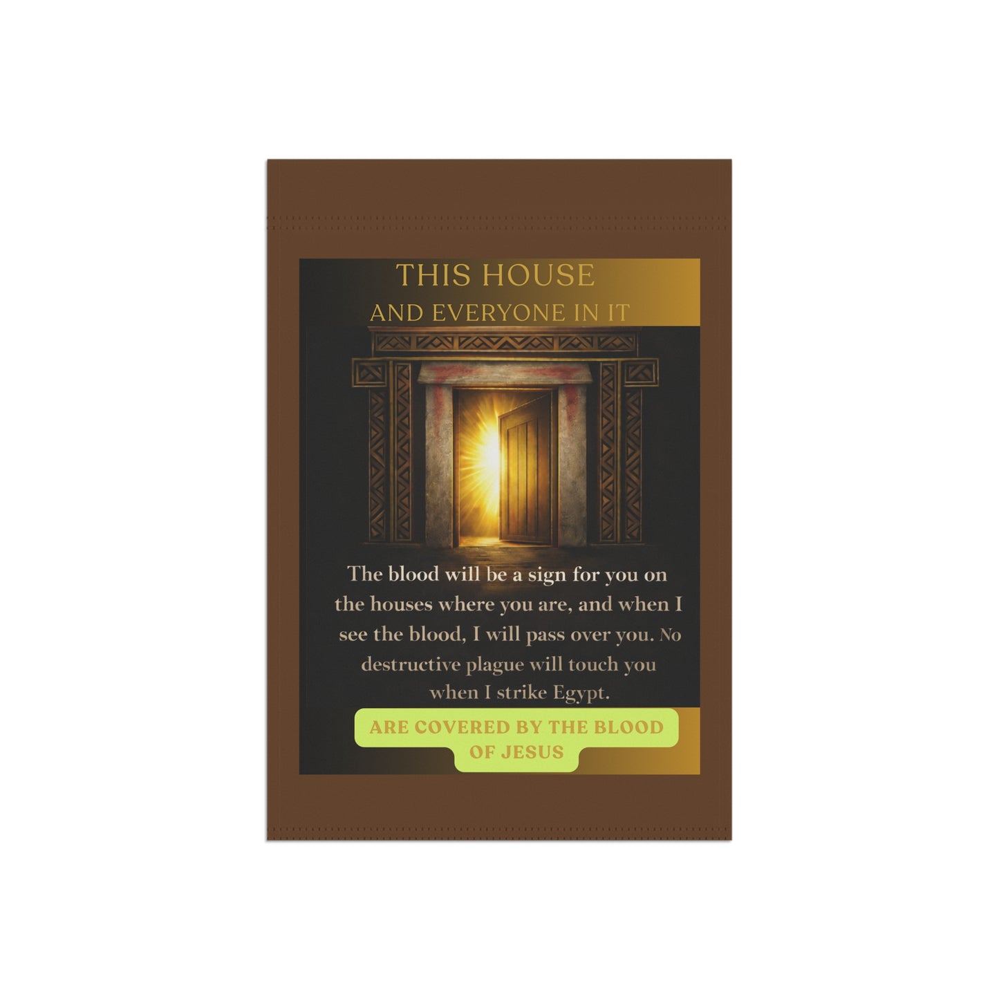 Covered By The Blood Garden Flag — Welcome House Banner