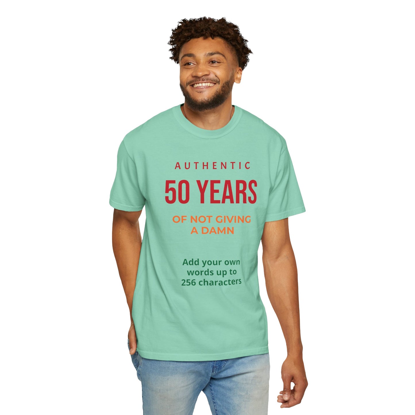 "Authentic 50 Years"  — "Print it your way" Personalized Graphic Tee