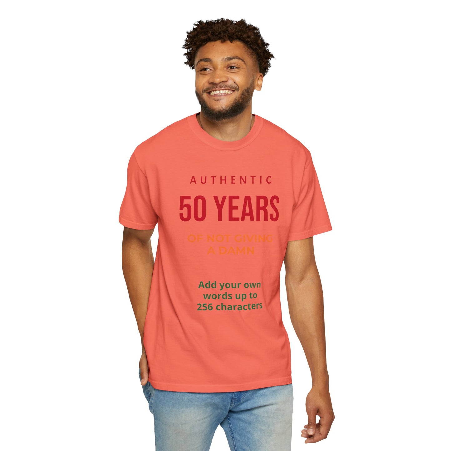 "Authentic 50 Years"  — "Print it your way" Personalized Graphic Tee