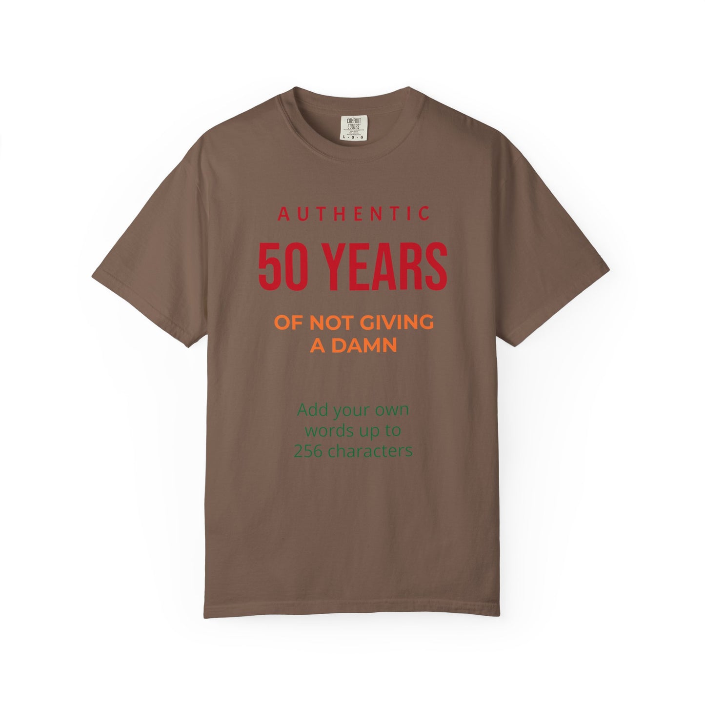 "Authentic 50 Years"  — "Print it your way" Personalized Graphic Tee