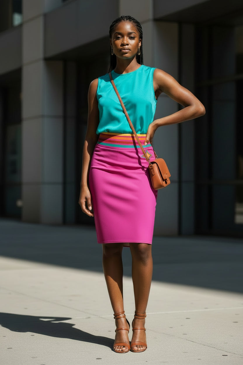 Coordinating “Accountability” Pencil Skirt (HotPink)