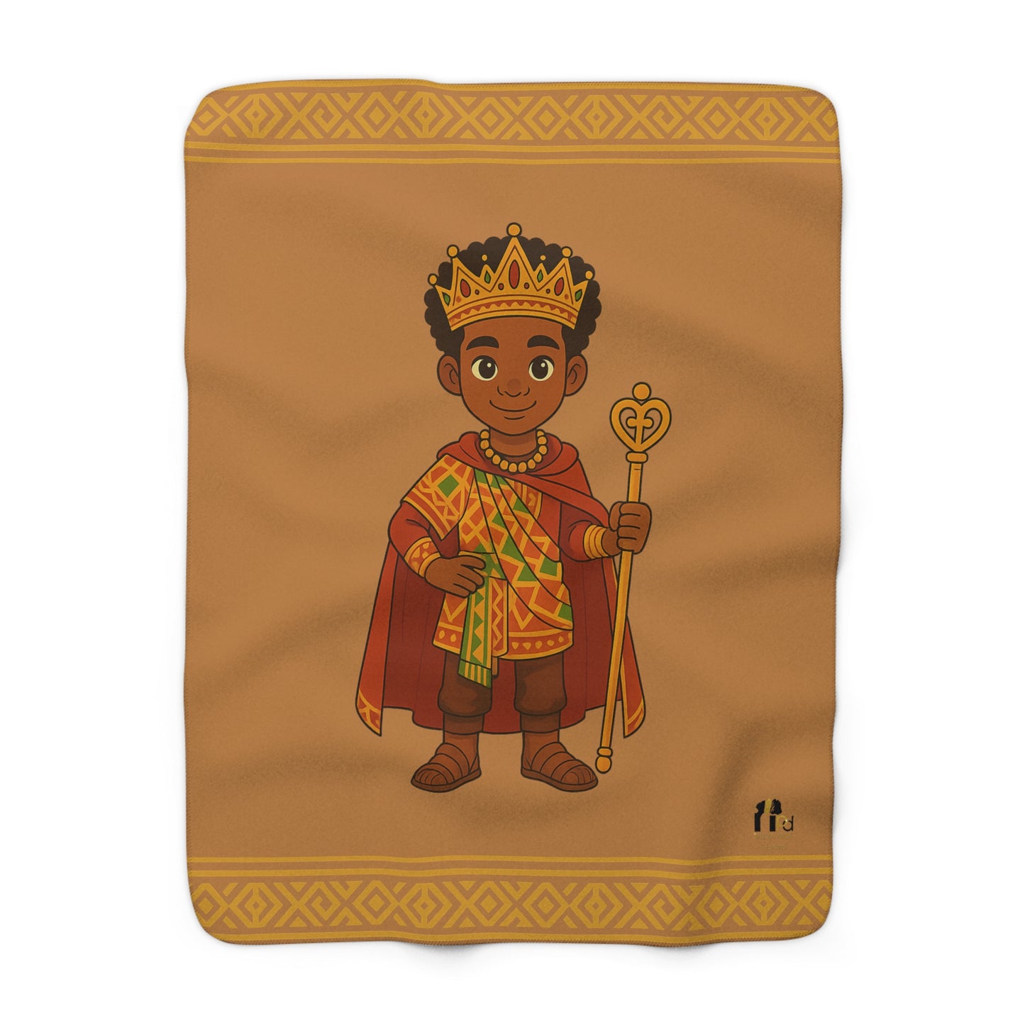 Royal Prince Sherpa Blanket — African Prince Kids Fleece Throw