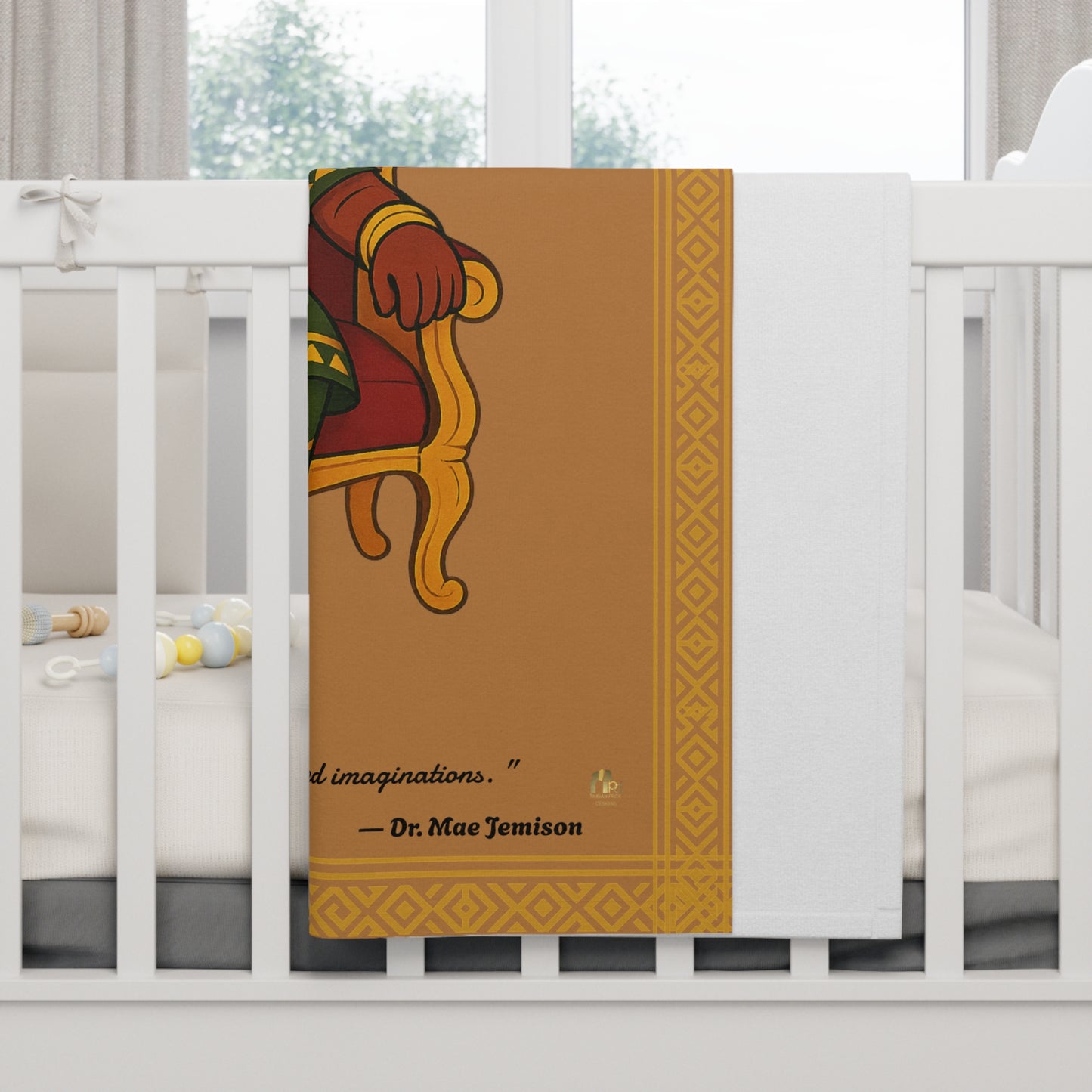 Royal Prince Baby Blanket — Brown African Prince Fleece Blanket for Infants