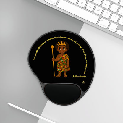 Prince Mouse Pad with Wrist Rest — African Royalty Mouse Pad