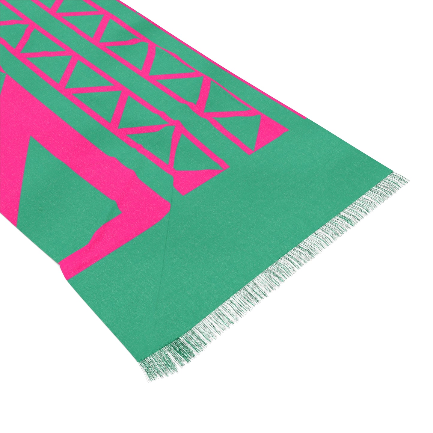 Tribal pink and green print scarf