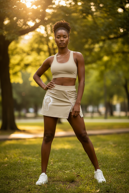 The Empowered Edge High-Waist Pocketed A-Line Skirt