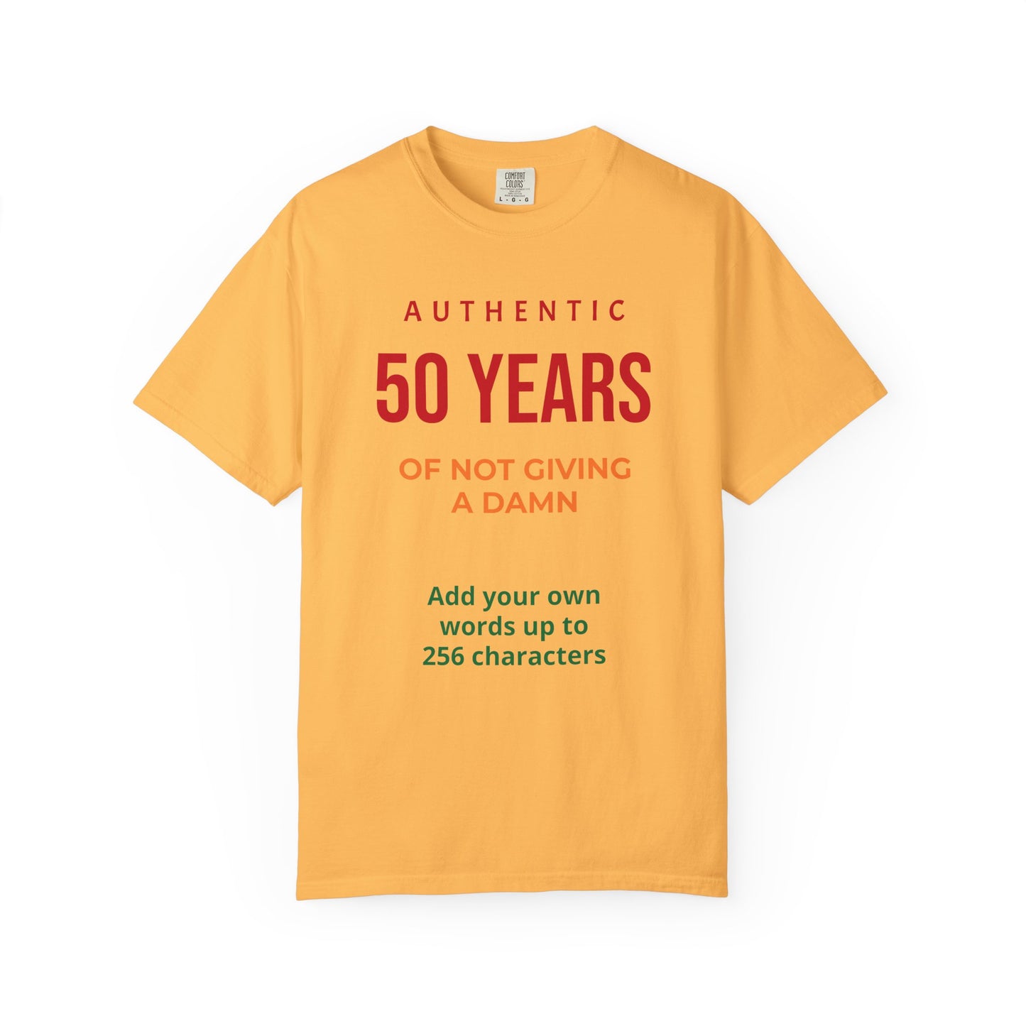 "Authentic 50 Years"  — "Print it your way" Personalized Graphic Tee
