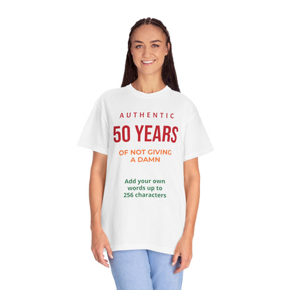 "Authentic 50 Years"  — "Print it your way" Personalized Graphic Tee