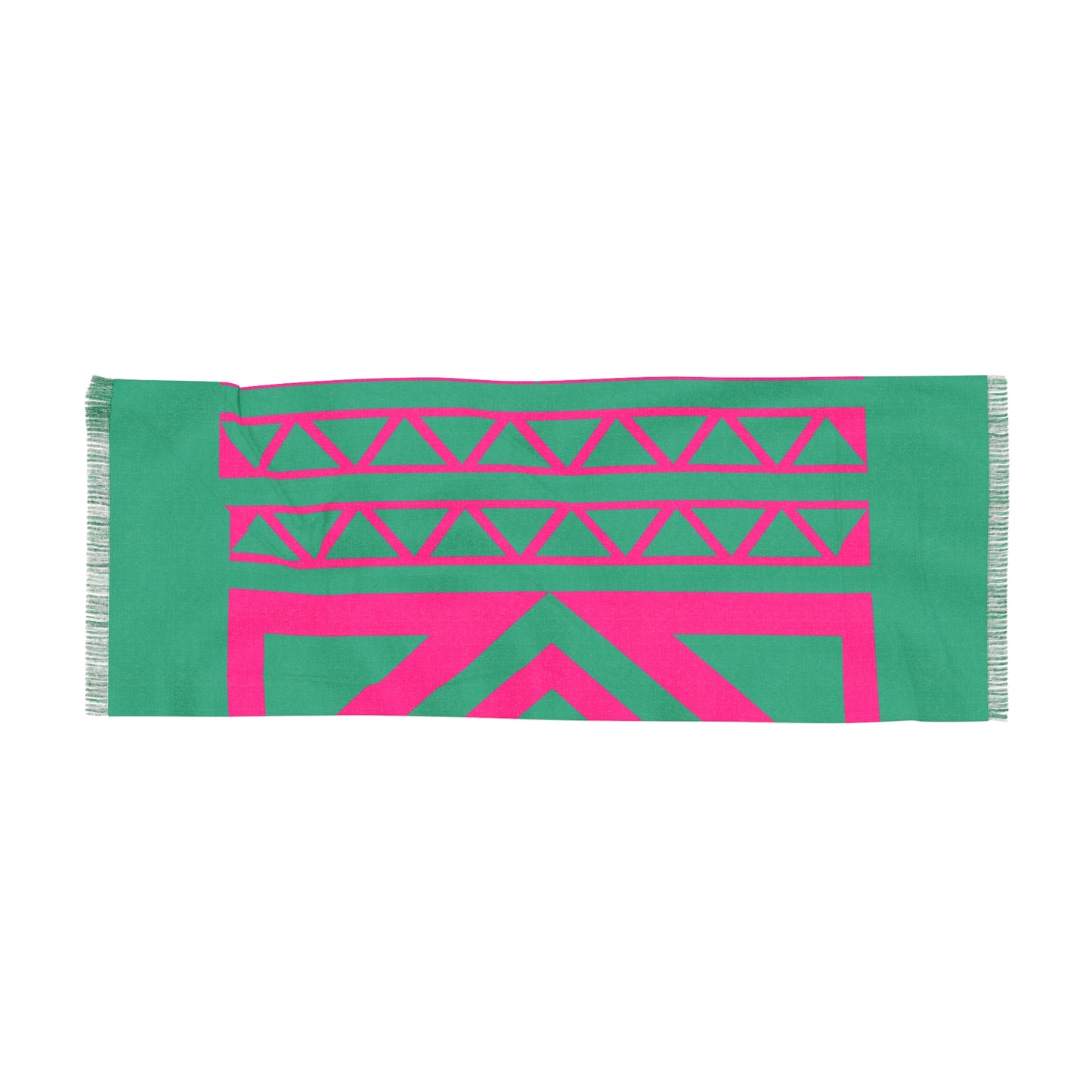 Tribal pink and green print scarf