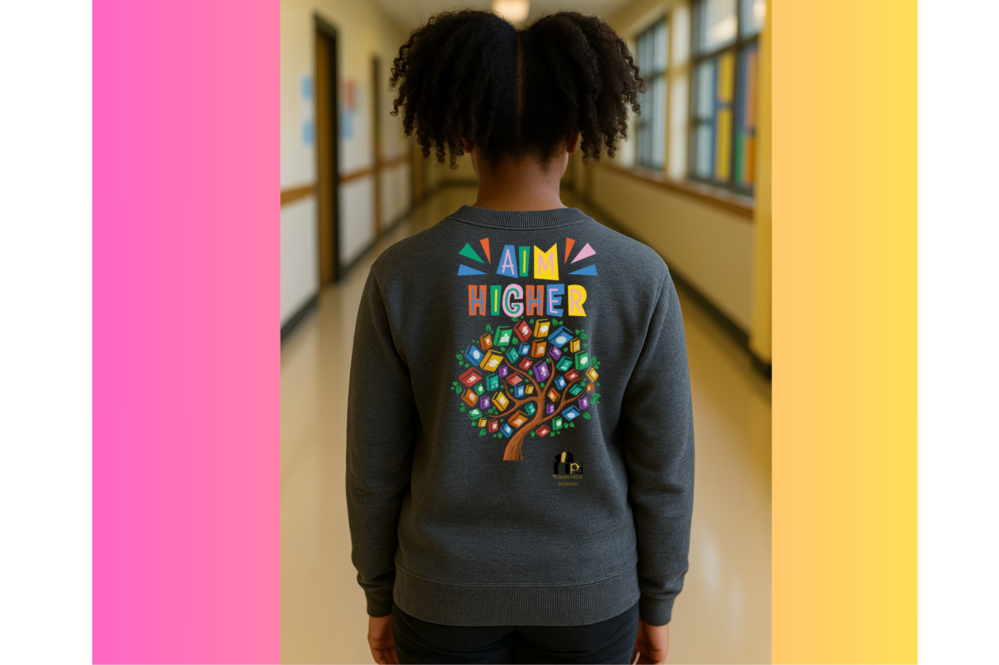 Proud Future HBCU Grad – Aim Higher Youth Crewneck Sweater for Girls
