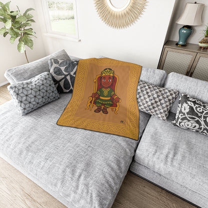African Prince Blanket — Brown & Gold Kente-Inspired Throw