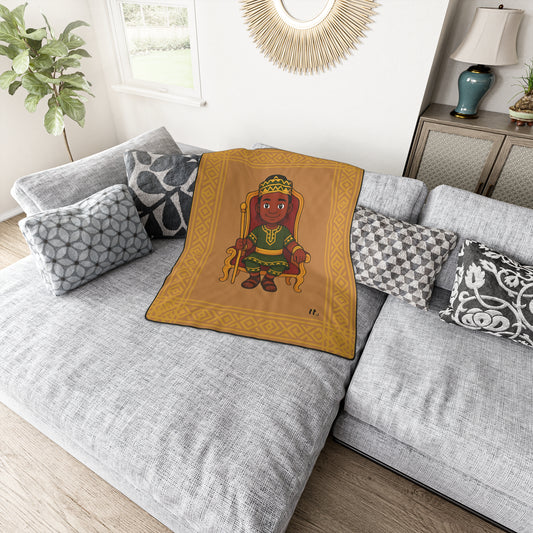 African Prince Blanket — Brown & Gold Kente-Inspired Throw