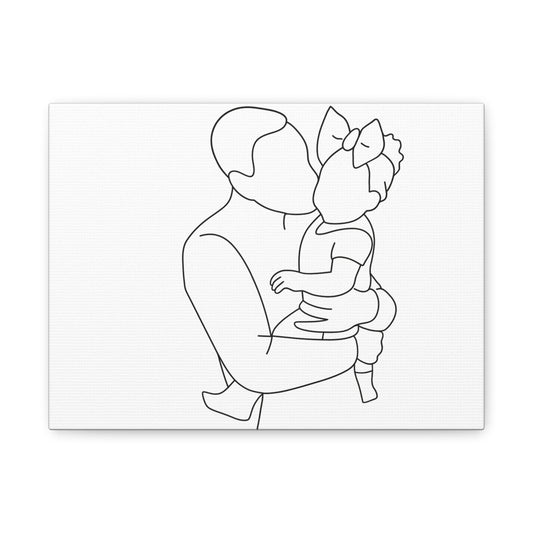 Unspoken Bond" – Father & Daughter Line Art Canvas