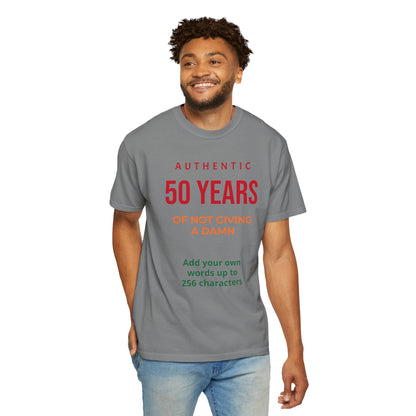 "Authentic 50 Years"  — "Print it your way" Personalized Graphic Tee