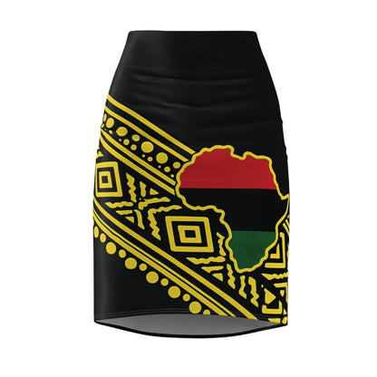 Golden Continent Pencil Skirt (Yellow)