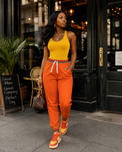 Coordinating "Accountability" Joggers – Bold Style With a Purpose (Tangerine Twist)