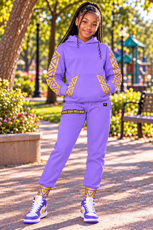 Proud Future HBCU Unisex Graffiti Joggers in Lavender